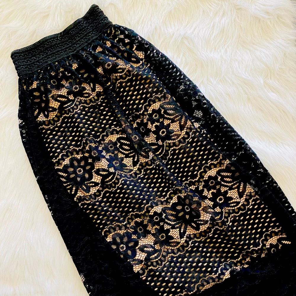 Lace asymmetrical skirt